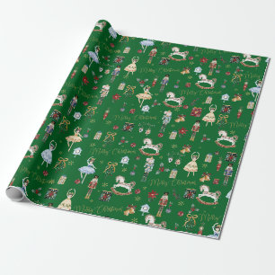 Papel De Presente Natalina Vintage O Quebra-Nozes Feliz Natal