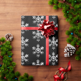 Papel de Presente Natalino Preto envelhecido com F
