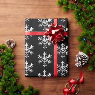 Papel de Presente Natalino Preto envelhecido com F