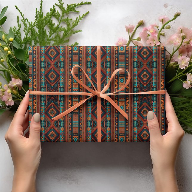 Papel De Presente Native American Pattern Boho Culture Abstrato Arts (Criador carregado)