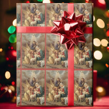 Natividade Antiga Sagrada Família com Anjo Natal
