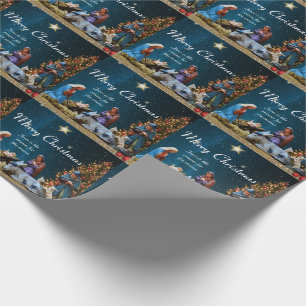 Papel De Presente Natividade de Natal com Citação