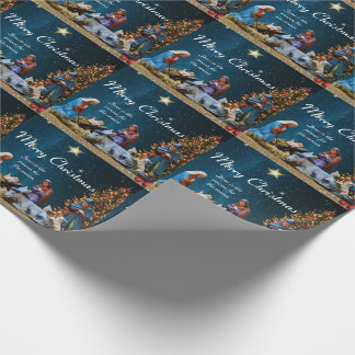 Papel De Presente Natividade de Natal com Citação