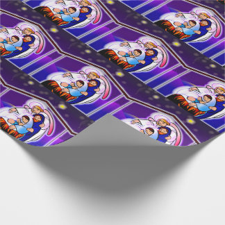 Papel De Presente Natividade de Natal com Menino Jesus