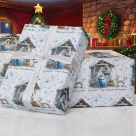 Papel De Presente Natividade Personalizar Nome Menino Jesus Natal