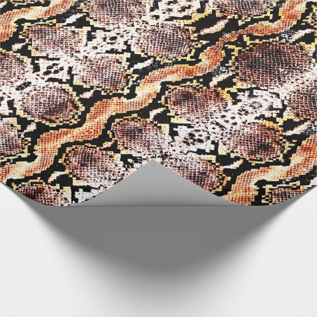 Papel De Presente Natural Brown Acid Wash Boa Constritor Snakeskin (Ponta)