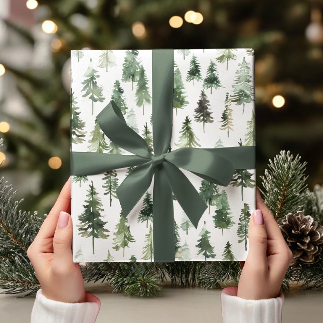 Papel De Presente Nature-Inspired Watercolor Christmas (Criador carregado)