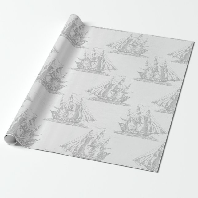 Papel De Presente Náutica Antiga (Desenrolado)