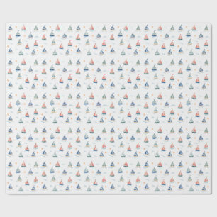 Papel de Presente Náutico de Pequenos Barcos à Vel