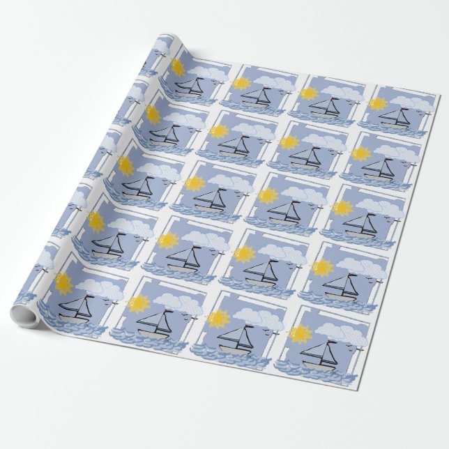 Papel De Presente Navegação (Desenrolado)