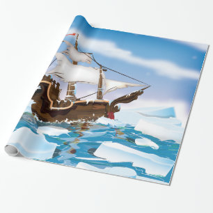 Papel De Presente Navio De Quebra-Gelo.