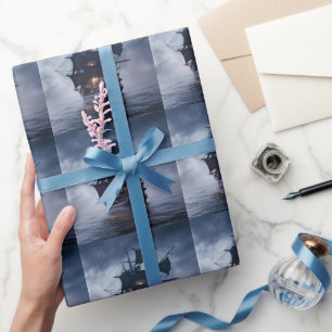 Papel De Presente Navio Galeão Espanhol Pirata