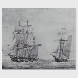 Papel De Presente Navios Gráficos de Arte Fina Oceanic Trek