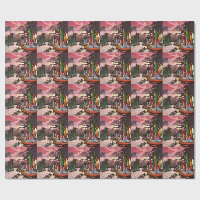 Papel De Presente Navios no Porto de La Rochelle Art (Aberto)