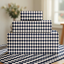 Papel De Presente Navy Blue Argyle Wrapping Paper