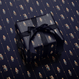 Papel De Presente Navy blue classic nutcracker wrapping paper
