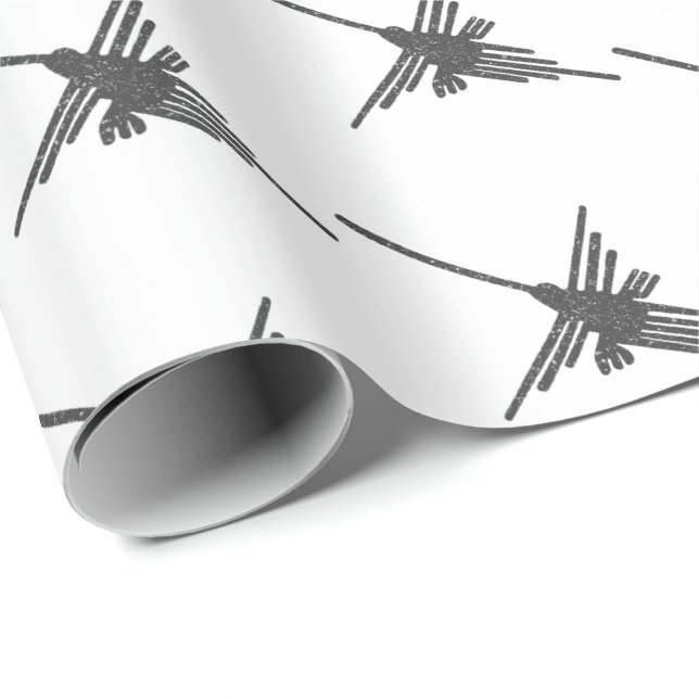 Papel De Presente Nazca Lines Hummingbird Antigo estilo Impressão de (Ponta do rolo)
