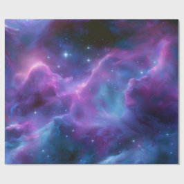 Papel De Presente Nebulosa Cósmica Colorida