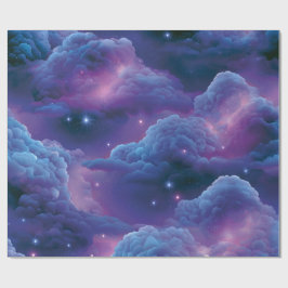 Papel De Presente Nebulosa Cósmica Colorida