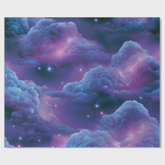 Papel De Presente Nebulosa Cósmica Colorida
