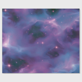 Papel De Presente Nebulosa Cósmica Colorida