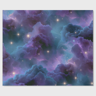 Papel De Presente Nebulosa Cósmica Colorida