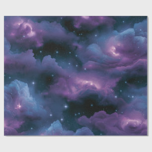 Papel De Presente Nebulosa Cósmica Colorida