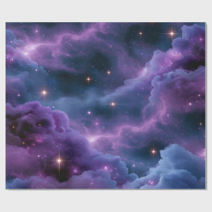 Papel De Presente Nebulosa Cósmica Colorida