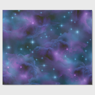Papel De Presente Nebulosa Cósmica Colorida