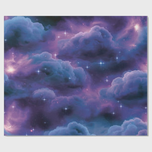 Papel De Presente Nebulosa Cósmica Colorida