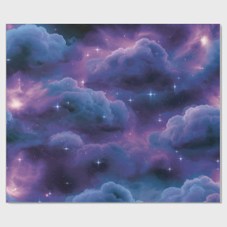 Papel De Presente Nebulosa Cósmica Colorida