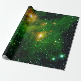 Papel De Presente Nebulosa de Nuvem de Gás Verde GL490 - Foto Espaci