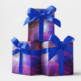 Papel De Presente Nebulosa de Órion com Tonalidade Rosa