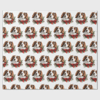 Papel De Presente Nederlandse Kooikerhondje withChristmas Bow