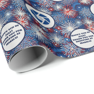 Papel De Presente Negócios de Varejo Logotipo de Fogos de Artifício