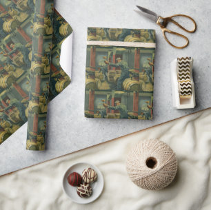 Papel De Presente Negócios Vintage, Fabricação de Vinho Rolhando Bar