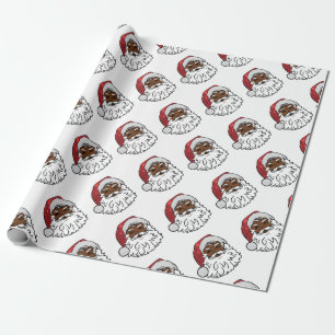 Papel De Presente negro santa claus