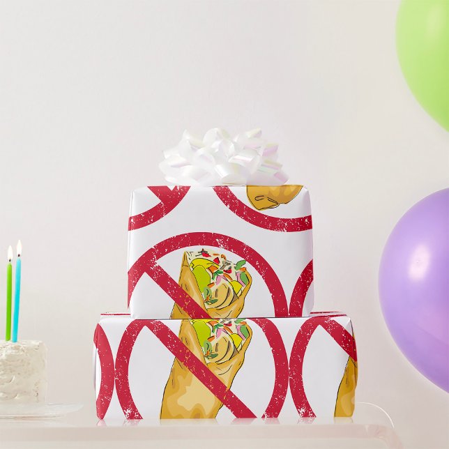 Papel De Presente Nenhum Burritos Permitido Assinar Proibição Humoro (Criador carregado)