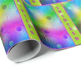 Papel De Presente Neon Abstrato para 13 de aniversário
