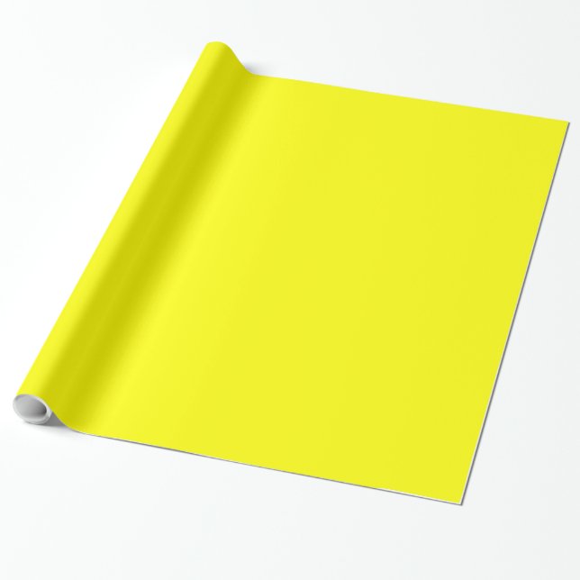 Papel De Presente Néon Amarelo fluorescente brilhante (Desenrolado)