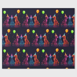 Papel De Presente Neon Animal Themed Wrap