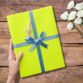 Papel De Presente Neon Chartreuse Sólido Cor | Clássico | Elegante