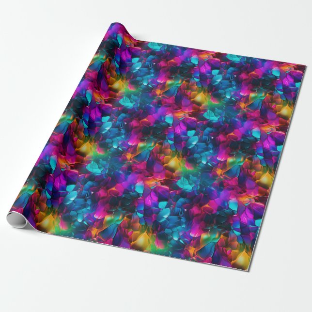 Papel De Presente Neon Crazy Harmony Hues (Desenrolado)