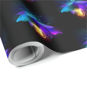 Papel De Presente Neon Firefly a preto