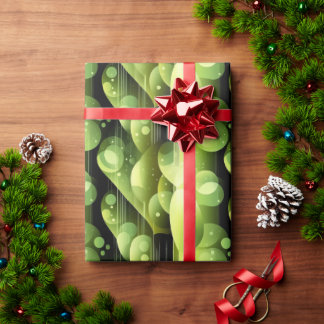 Papel De Presente Neon Lime Green Bubble Pattern