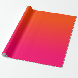 Papel De Presente Neon Orange e Neon Pink Ombre Shade Color Fade