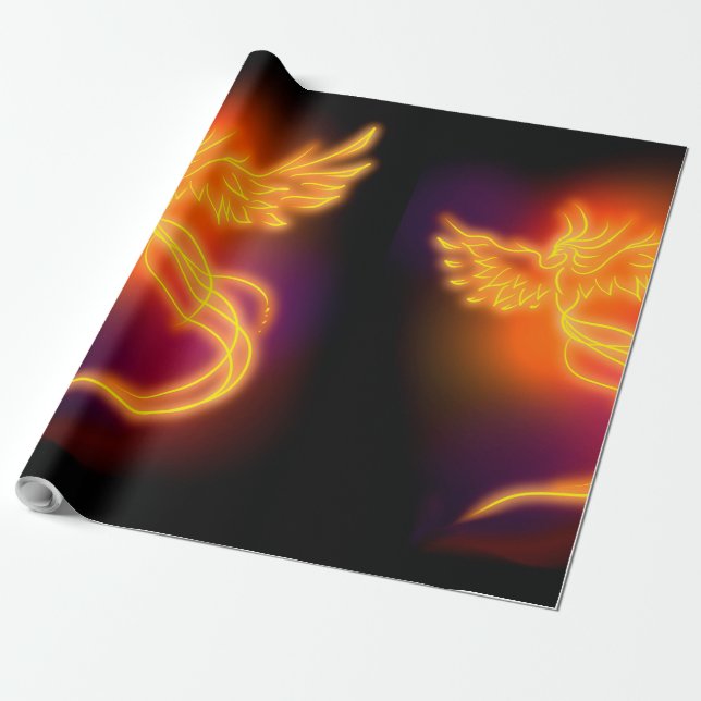 Papel De Presente Neon Phoenix (Desenrolado)