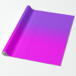 Papel De Presente Neon Purple and Hot Pink Ombre Shade Color Fade Sc