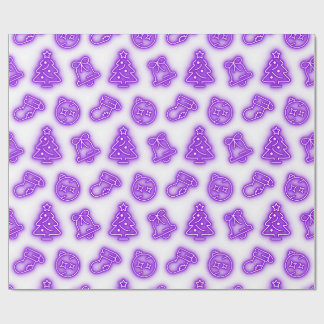 Papel De Presente Néon Purple Christmas em branco