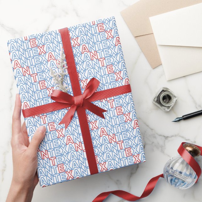 Papel De Presente Neon Red and Blue TEXAN (Criador carregado)